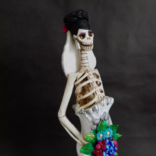 Catrina Bride Day of the Dead Hand Painted Handmade Figurine Mexican Folk Art