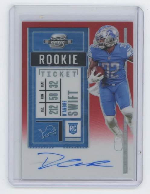 2020 Panini Contenders Optic D'Andre Swift Red Prizm 139/199 Auto RC #115