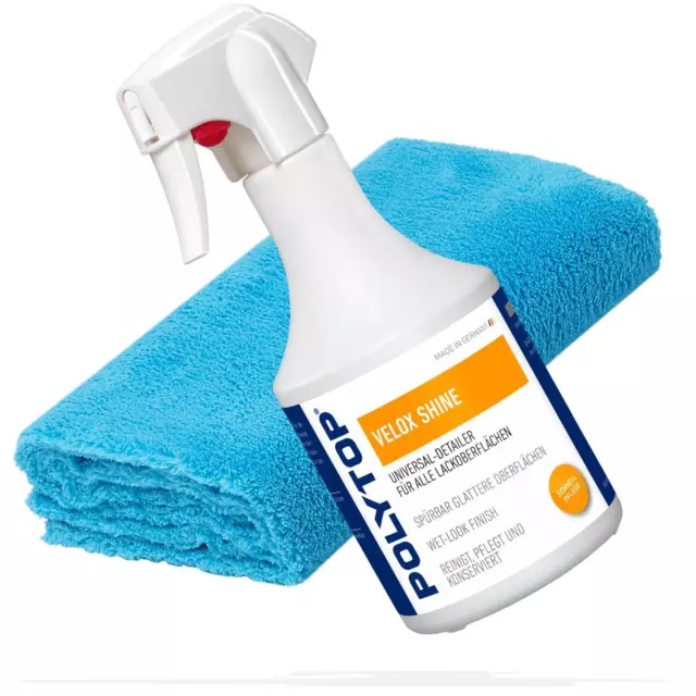 universal detailer Quick Shine POLYTOP Velox Shine 500 ml + Microfasertuch 40x40