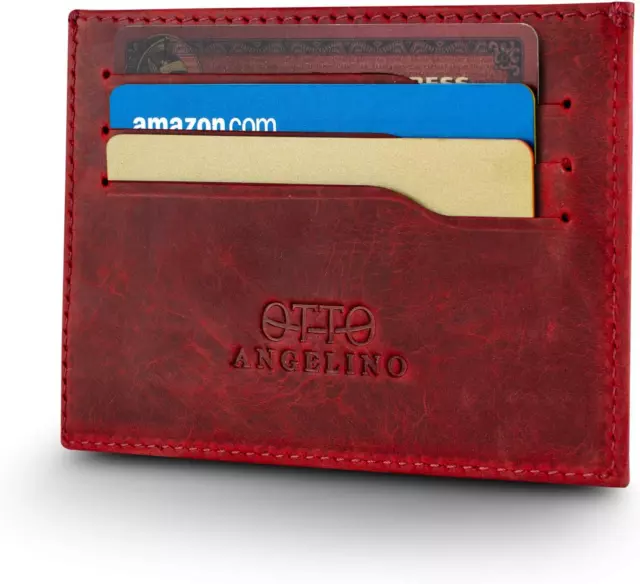 GENUINE LEATHER ULTRA Slim Minimalist Cardholder Wallet - Unisex EUR 58 ...