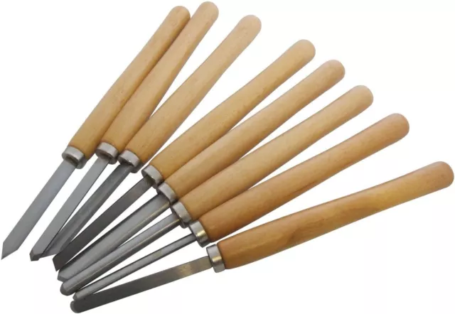 8 Pack Of  Pro Wood Lathe Chisel Set Woodworking Carving Woodturning Tools