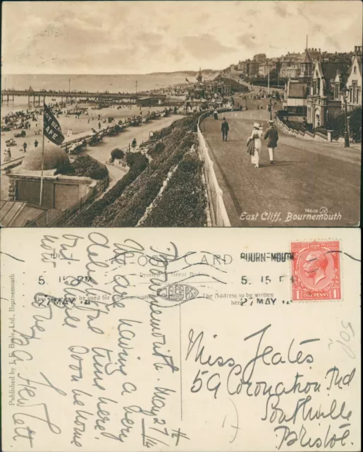 Bournemouth East Cliff 76609 Valentines JE Beale Local Publisher