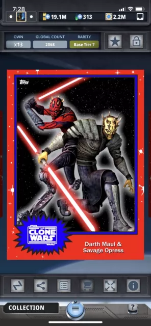 Topps Star Wars Digital Card Trader Tier 7 - Blue Independence Maul S4 Base