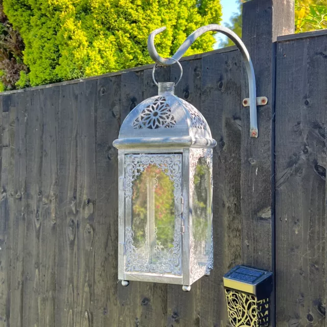 Garden Candle Lantern Vintage Outdoor Table Decoration Ornament Hanging Holder