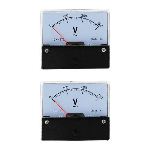 2X Rectangle Ac 0-300V Anzeige Analog Voltage Panel Meter Voltmeter Dh670 X6J1