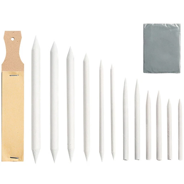 Lot De 6 Pinceaux Estompeurs / Bâtonnets à Fusion - Outils De Dessin Pour Estomper Fusain, Pastel, Crayon - Différentes Tailles (15,1 Cm)
