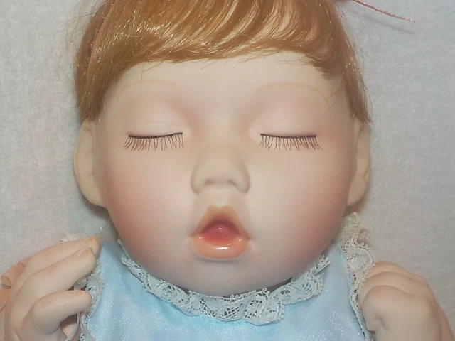 16" All Porcelain Baby Doll "Good As Gold" By Ashton Drake W/ Box 6