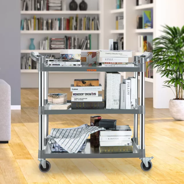 Carrello di servizio Vevor carrello di servizio carrello a pavimento carrello scorrevole PP alluminio 101 x 49 x 98 cm
