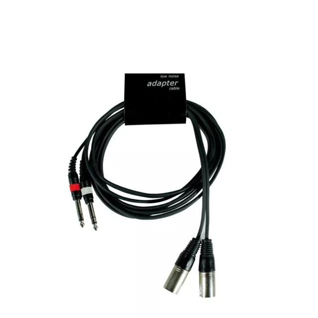 3 m ADAPTER KABEL 2x KLINKE 6,35 mm stereo auf 2x XLR MALE Mischpult Verstärker