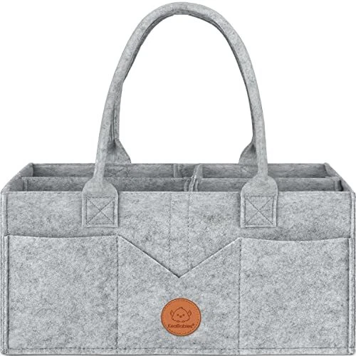 Diaper Caddy Organizer - Baby Organizer for Nursery, Car Storage Classic Gray