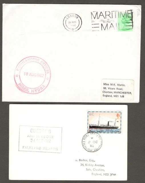 (AOP) FALKLAND ISLANDS WAR 1982 Task Force Ships cover HMS HYDRA + ppc