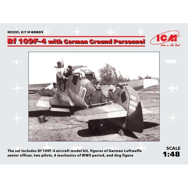 Icm Icm48805 ICM 48805 Bf 109F-4 with German Ground Personnel 1/48