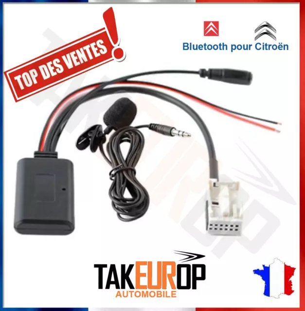 ADAPTATEUR BLUETOOTH PEUGEOT 207 307 308 407 607 1007 EXPERT  KIT RD4 avec MICRO