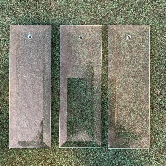 3X CHANDELIER RECTANGLE Glass Replacement Panels Beveled Glass 7 1/2” X