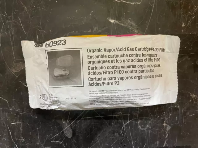 3M 60923 Organic Vapor Acid Gas P1OO Replacement Respirator Cartridge Filter-2