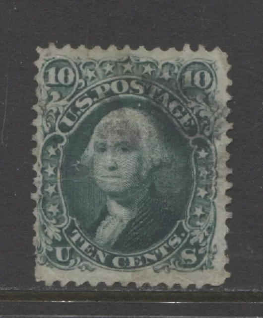 1861 USA 10 Cents George Washington gebraucht mit Waffeleinpressung