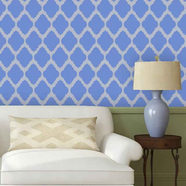 Pochoir mural marocain Rabat Allover, pochoir en treillis pour papier peint...