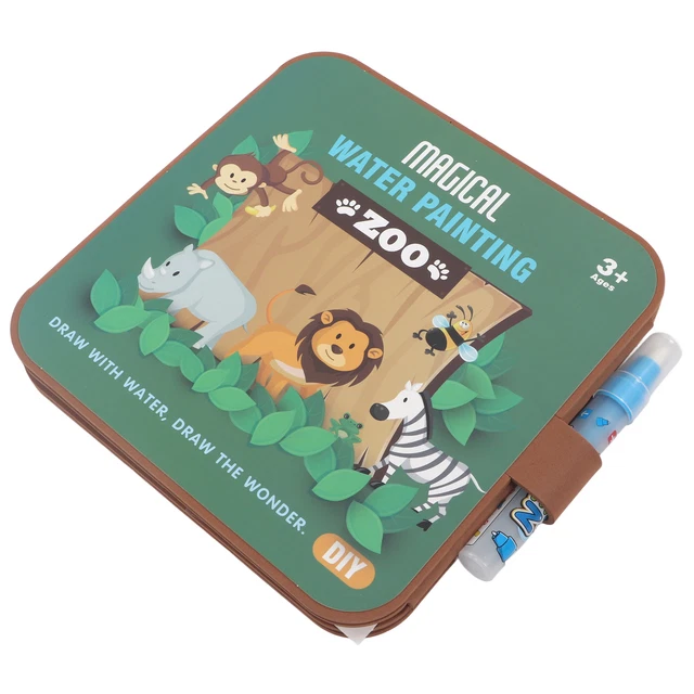 (Zoo) Folding Erasable Doodle Book Bright Color Reusable Kids Erasable