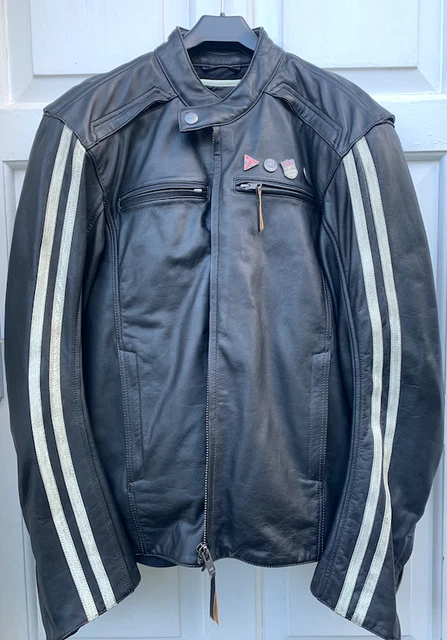 TRIUMPH MOTORCYCLE BIKER Leather Jacket Racing Motorbike Mens