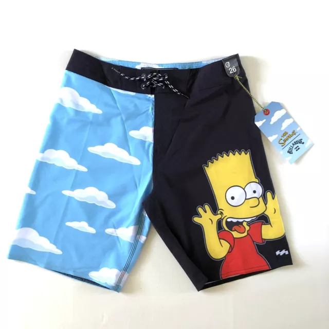 The Simpsons x Billabong Collab Boys Swim Beach Shorts Boardies Size 26 (12-14)