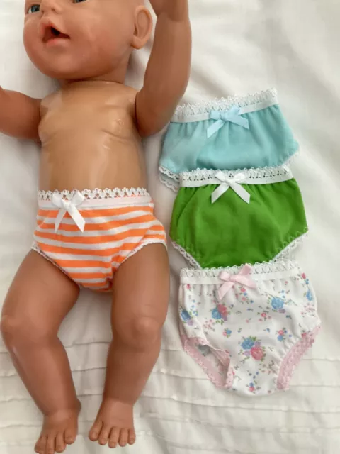 Doll Clothes to fit 17" Baby Born doll ~ 4 X Knickers / Undies