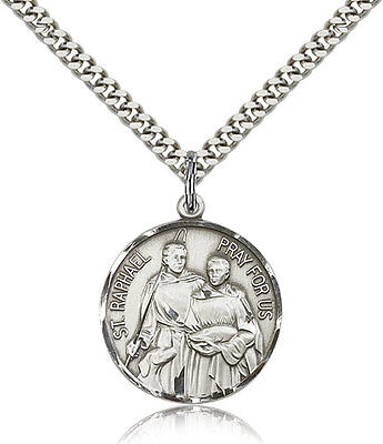 Saint Raphael The Archangel Medal For Men - .925 Sterling Silver Necklace On ...