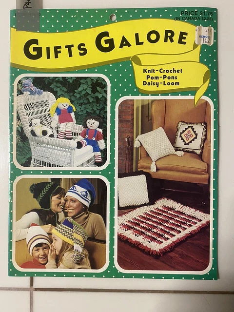 Gifts Galore Knit Crochet PomPons Daisy Loom Crafts 1970's Paperback-P400