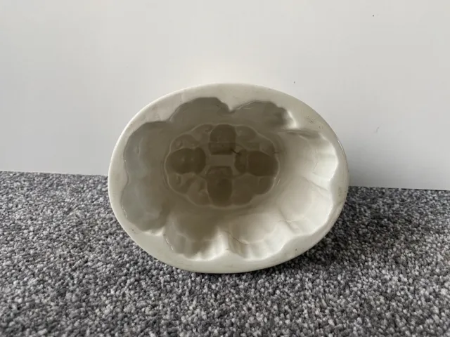 Antique Detailed Floral Ceramic Jelly Pudding Mould Oval Kitchenalia