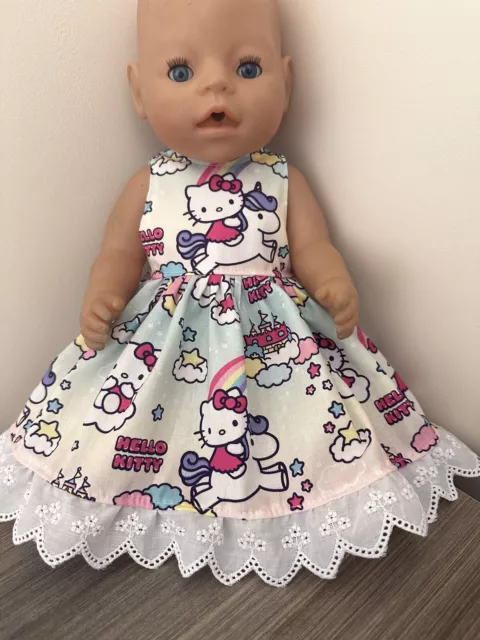 dolls clothes made to fit 43cm Baby Born Dolls (size Med). Sleeveless Dress