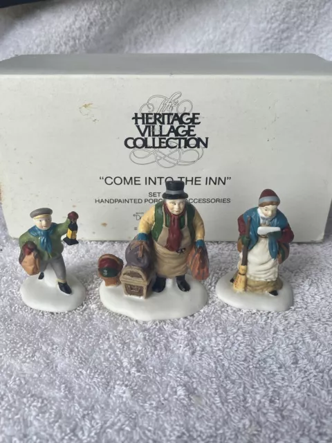 Dept 56-Heritage Dickens Village Series "Come Into The Inn" #5560-3 Set Of 3