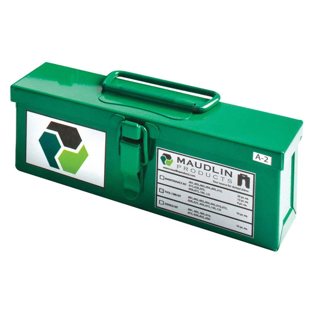 MAUDLIN PRODUCTS MSC4-CK Slotted Shim Asst,SS,C-4 X 4 In,130 PC