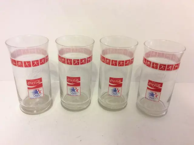 VTG Coca Cola “Taste Of Victory” 1984 Los Angeles Olympics 10oz Glass Set (4)