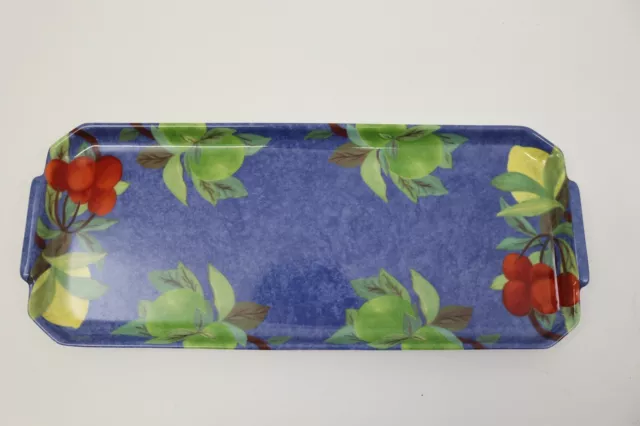 LAURE JAPY LIMOGE Jardin Square Platter serving France 14x5.75 Porcelain Blue