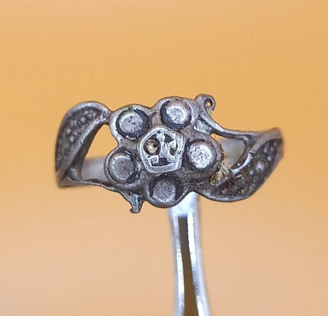 Extremely Old Ancient Ring Bangle RERA Silver Color Antique Roman Style-Amazing