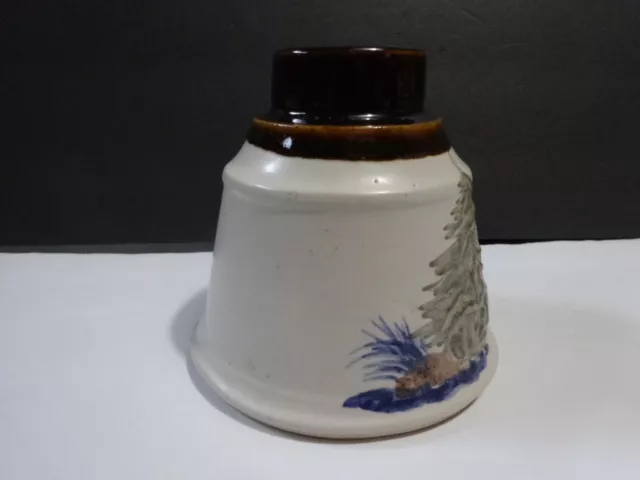 Dekrech Original Art Pottery Oil Lamp Trees Water Shoreline USA Handcrafted 3