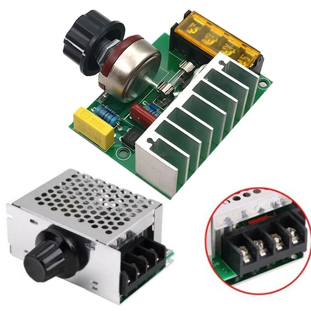 Régulateur De Tension SCR 4000W 220V - Variateur De Vitesse/Lumière/Température - Portable Compact