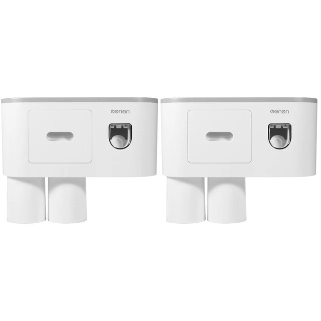 2 pezzi spremiagrumi dispenser per dentifricio da parete e supporto spazzolino da denti per Zuhau