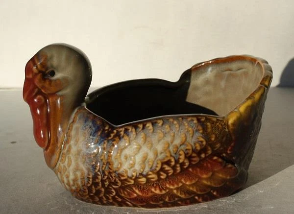 Turkey Figurine Stoneware Turkey Thanksgiving Table Centerpiece Marked on Bottom