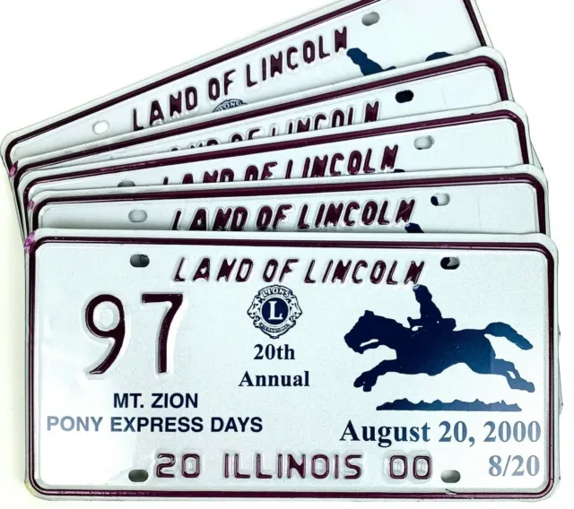 Pony Express License Plate with Horse Illinois 2000 Special Event Man Cave Kids