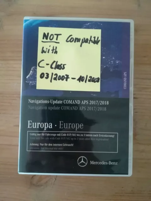 DVD Mercedes Navigation COMAND APS  EUR 2018 SLS AMG GLK X204 C Klasse W204 S204