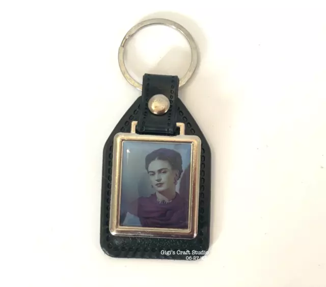 1pc. Faux Leather FRIDA KAHLO Self-portrait KEY CHAIN Style#1 2