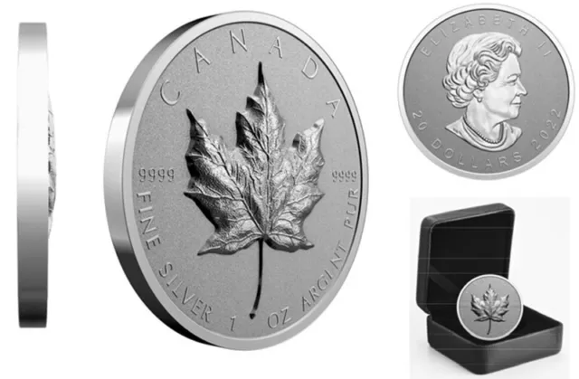 2022 1oz 'Ultra High Relief Maple Leaf' $20 Fine Silver Coin(RCM 203718) (20497)