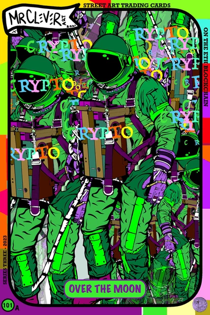 Nft Art Ethereum Token Mr Clever Art Over The Moon 101A Trading Card Erc1155 Nft
