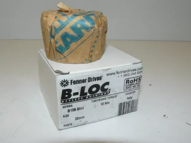 Fenner Drives T901020 B-Loc keyless bushing b109 mlnl 20mm 10nm new