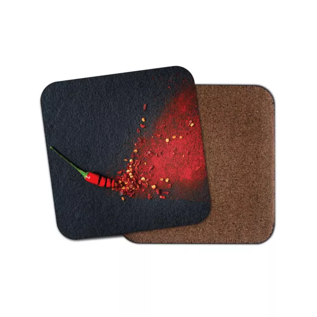 Cool Spicy Chilli Coaster - Heat Splash Chef Art Cooking Spice Food Gift #16149