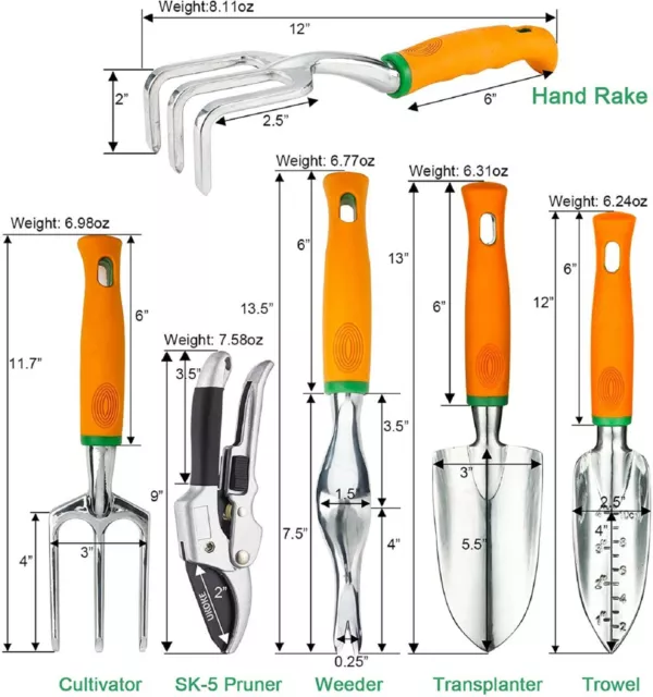 Juego De Herramientas Set Para Jardinería Todo En 1 Cultivar Plantas Guantes Etc 3