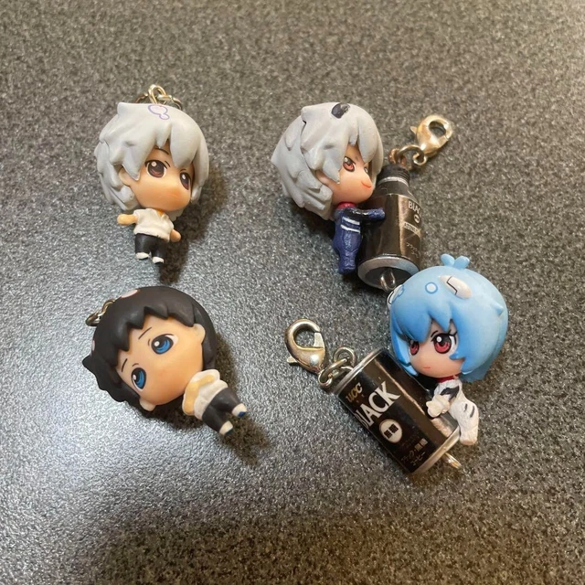 Neon Genesis Evangelion figure key chain charm set4 Kaworu Shinji Rei Japan m443
