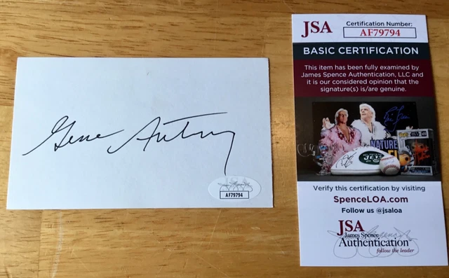 GENE AUTRY SIGNED AUTOGRAPHED 3x5 INDEX CARD JSA COA THE SINGING COWBOY