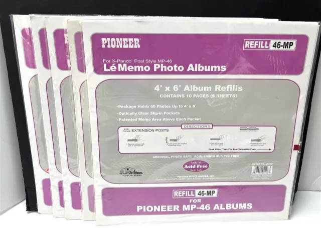 Lot of 4 New Packages Pioneer Photo Album Refill 46-MP for X-pando