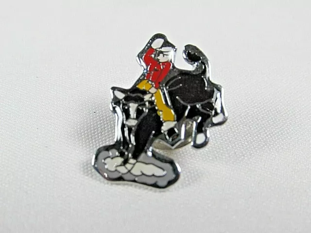 VINTAGE Rodeo Bull Riding Rider Cowboy Hat Lapel Pin NEW OLD STOCK